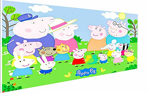 Magic Canvas Art - Bilder Kinderserie Peppa Wutz Leinwandbild 1- teilig Hochwertiger Kunstdruck modern Wandbilder Wanddekoration Design Wand Bild – P5133, Größe: 40 x 30 cm