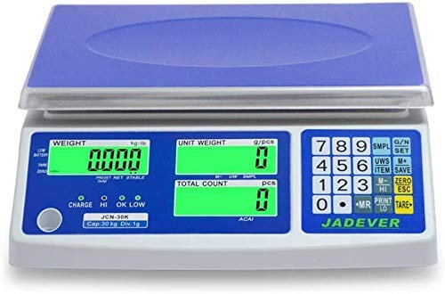 MFLASMF Básculas electrónicas 3 kg / 0,1 g Báscula Inteligente de conteo de Peso de Acero Inoxidable Básculas de Cocina de Alta precisión para fábricas Tiendas de Venta al por Menor Restau