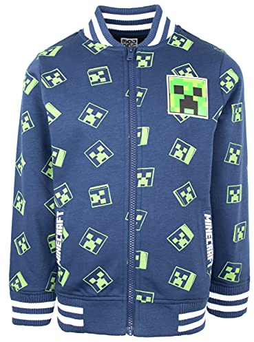 Minecraft - Kinder Kleidung Hoodie Zip Up Baseball Jacke/Sweatshirt mit Reißverschluss