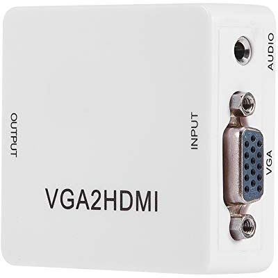 Convertisseur VGA vers HDMI, Boîtier Adaptateur Convertisseur Vidéo Mini VGA 1080P 60Hz/audio 3,5 Mm vers HDMI, Prise en Charge de la TVHD, pour PC, Ordinateur Portable, Ordinateur, DVD, Projecteur, E