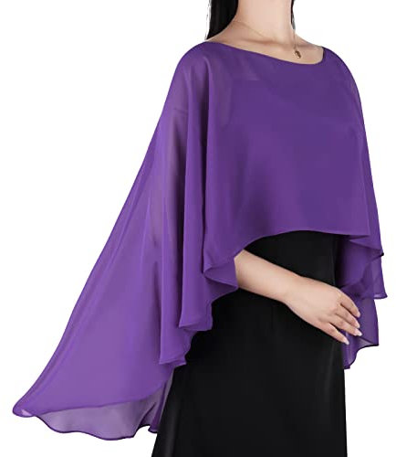Ladiery Sheer Chiffon Capes Weiche Capelets für Frauen, leichte Tücher und Wraps für Abendpartykleider