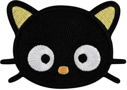 Urbanski Patch Süße schwarze Katze zum Aufbügeln 6 x 8,3 cm | Aufnäher Applikation Bügelbild
