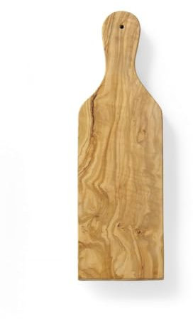 HENDI Servierbrett, aus Olivenholz, Schneidebrett, Holzbrett, Frühstücksbrett, Steakbrett, Küchenbrett, Tapasbrett, ca. 350x120x(H)18mm