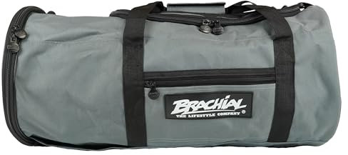 Brachial Premium Herren Sporttasche Travel Grau Wasserabweisend mit Schuhfach - Reisetasche Dufflebag Fitnessstudio