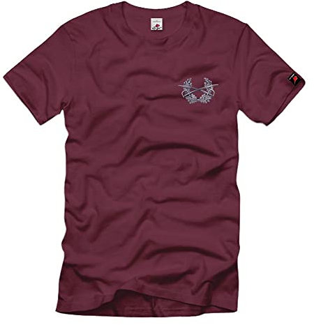 Heer Barett Abzeichen BW Bundewehr Mützenabzeichen Schirmmütze T Shirt #39491, Größe:XL, Farbe:Bordeaux