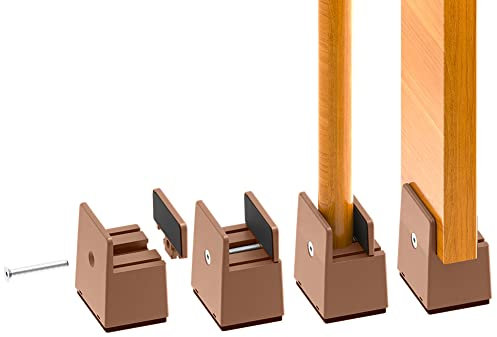 RCHYFEED Betterhöhung 2 Zoll Verstellbarer Schraubklemme, Möbelerhöhung 5 cm passend für Fußstärke des Bettes von 0 bis 1,5 Zoll, Robuste Betterhöher für Sofa Schreibtisch Schrank, 4 Stück