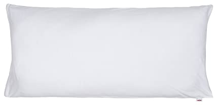 beties BasicSoft Kissenhülle ca. 40x80 cm 100% Baumwolle Jersey Kissenbezug Kopfkissenbezug für Komfort-Kissen Größe - pur-weiß