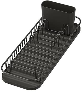 IKEA Abtropfgestell, LILLHAVET Multifunktional, Anthrazit, 17,4 x 47,8 x 14 cm, rostbeständig, passt über Spüle, kompatibel mit verschiedenen Geschirrarten