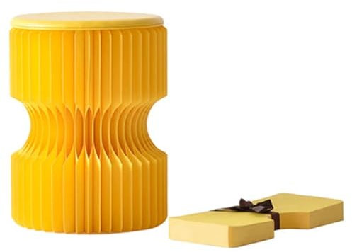 Kleiner Fußhocker Creative Double Flip Folding Paper Hocker, 2 Styling-Puffs und Fußhocker Tragbarer Orgel-Klapphocker Super platzsparender zusätzlicher Sitz for kleine Räume Super belastbar bis zu 73