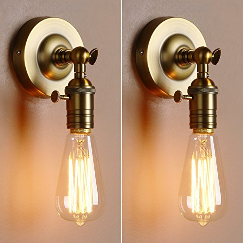 Pathson Ensemble de 2 Métal Réglable Applique en Métal Lampe Rétro Industrial Applique Murale Rétro Eclairage Edison E27 pour Café,Cuisine,Salle à Manger et Grenier (Antique)