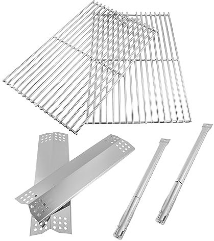 BQMAX Replacement Parts for Kitchen Aid 2-Burner Grill 720-0819, 720-0819A, 720-0819G, 730-0819A 730-0819G, Stainless Steel Cooking Grate, Gas Grill Burner and Heat Plate