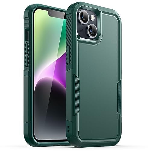 JETech Case for iPhone 14 6.1-Inch, Heavy Duty Dual-Layer Rugged Protection, Shockproof Protective Tough Phone Cover with Matte Back (Midnight Green)