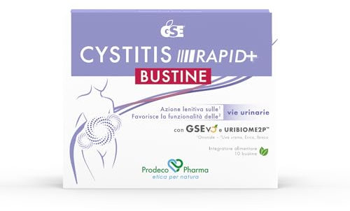 Prodeco Pharma GSE CYSTITIS RAPID+ 10 Beutel – Nahrungsergänzungsmittel mit GSEvo, URIBIOME2P, Ononide, Trauben Ursina, Heidekus, Hibiskus