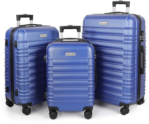 MoFut Koffer Set 3-Teilig Hartschale | Leicht ABS-Reisekoffer Set mit 360°-Spinner-Rollen, Gepäck-Sets mit 3 Stelige-Zahlenschloss & Teleskopgriff | Luggage Set (M-L-XL, Himmelblau)