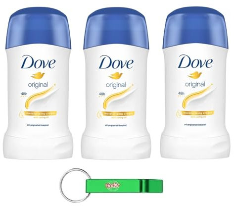 3x Dove Deodorante Stick Original mit Feuchtigkeitscreme,Deodorant 48h - Deo 40ml + Beni Culinari Kostenloser Schlüsselanhänger