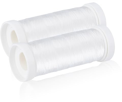 Simthread Unsichtbar Monofil Nylon Faden Durchmesser 0.1mm, 2 Stücken für Sicken Hängend Ornamente und Nähen von Hobby, Klar Stark und verschleißfest