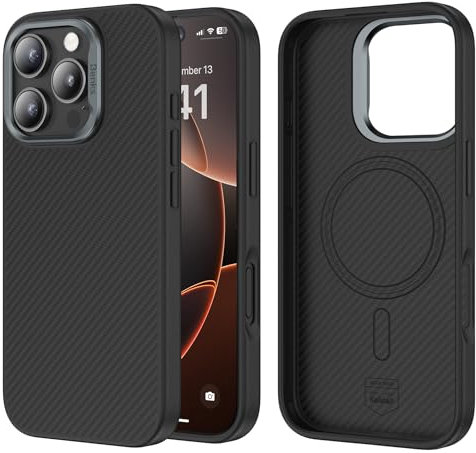 BENKS für iPhone 16 Pro Hülle Kompatibel mit Magsafe, Stoßfest Schutzhülle Dünne Handyhülle Hergestellt aus Dupont Kevlar 600D Aramidfaser mit Kameraschutz, Minimalismus Hülle für iPhone 16 Pro