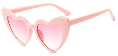 Lunettes De Soleil Coeur,1 pcs Lunettes Coeur Hippy Lunettes Hippie Monture Rose Métal Rétro Lunettes De Soleil Vintage Pour Femmes Filles Festival 60s 70s Hippy Fantaisie Déguisement Accessoire