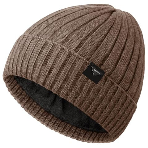 Wmcaps Wintermütze Herren, Beanie Herren mit verdicktem Fleece Futter, Unisex Klassische Mütze mit Bündchen Elastische und weiche Wollmütze Herzerwärmendes Geschenke für Männer Frauen, Khaki