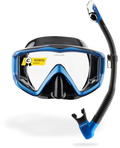 CRESSI Liberty Triside & Epsilon Dry - Liberty Triside Maske und Epsilon Dry Schnorchel Set Combo zum Schnorcheln und Tauchen, Einheitsgröße, Unisex