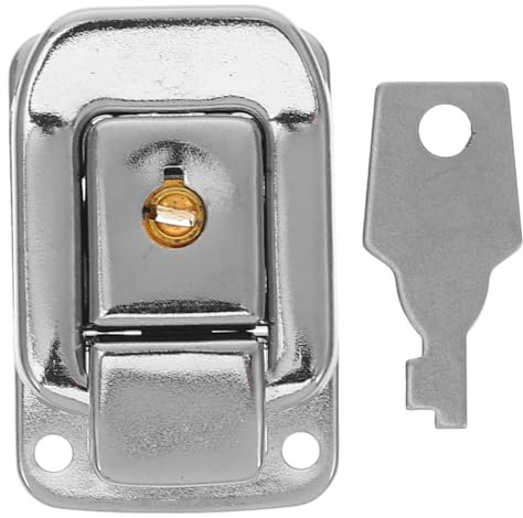 LIFKICH Box Lock Hasp Lock Clasp Latch Suitcase Lock Hasp Guitar Case Latch Toggle Latch Hasp Briefcase Hasp Clasp Key Latch Cabinet Hasps Latch Hasp Buckle Cabinet Hasp Latch Iron Silver