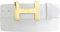 BELTINGER Designer Gürtel HENRY aus Vollrindleder 4 cm | Eleganter Ledergürtel für Damen und Herren 40mm | Gold glänzend | Weiß 90cm