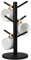 Mug Tree 6 Mugs, Wood Mug Holder Coffee Cup Holder, Mug Rack Tabletop Holder with Thickened Base, Cup Stand for Tea Coffee Cup Mug Hooks (Black)