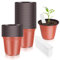 Lot de 100 pots de culture, 15 cm, en plastique, ronds, brillants, pour graines, herbes, boutures, avec étiquettes pour plantes