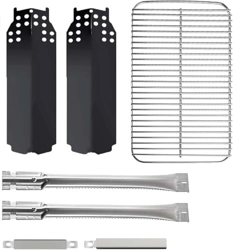 LS'BABQ Grillersatzteile für Char-Broil Classic 280 2-Brenner 463672817-P2 463672717 G215-0203-W1 G206-0006-W1 Grillrost Hitzezelt-Grillbrenner & verstellbares Crossover-Rohr-Reparaturset