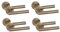 Golden Grace 4 Pair Straight T-Bar Design Door Handles Antique Brass Finish