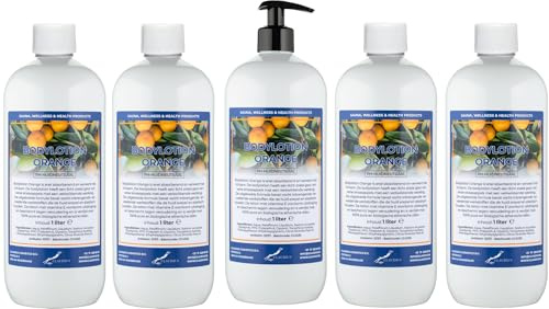 Claudius Bodylotion Orange 5 x 1 Liter mit 1 Pumpe (weiß)