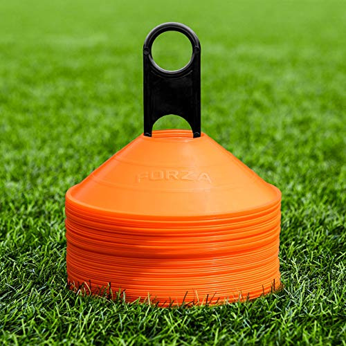 FORZA Training Marker Cones | 10 Vibrant Colour Options - Premium Coaching Equipment with Stand Perfect for Football, Rugby and Fitness Drills [50 or 1000 Pack] (Orange, Pack of 1000)