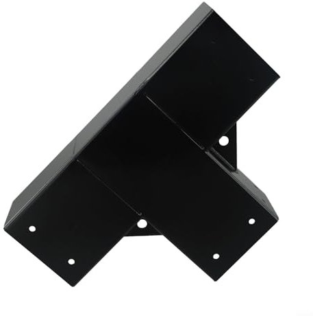 Volakebeing Kit di staffe per pergola, 10 x 10 cm, staffa angolare resistente a 3 vie, kit fai da te, travi in legno per gazebo, pergolato per patio, capanna di tronchi all'aperto (1 pezzo)