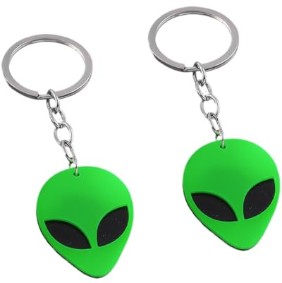BORFUE Alien-Schlüsselanhänger, Alien-Figuren, Schlüsselanhänger, lustig, niedlich, für Handtaschen, 2 Stück