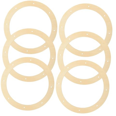 HOMSFOU 6stücke Holz Kranz Rahmen Kranzherstellungszubehör Runde Rahmen Aus Unbehandeltem Holz Für Diy-blumenkränze Und Dekorationen