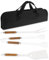 Set di 4 posate per barbecue con pinza per barbecue, forchetta per barbecue, set di attrezzi per barbecue, con manico lungo in acciaio inox, set di posate per barbecue a gas, picnic all'aperto
