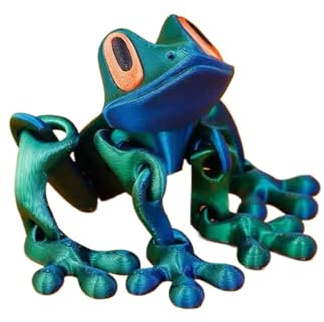 KXWDKJ 3D Animals 3D Printed Things Magnetic Frog Refrigerator Magnet for Home Office Executive Desk Decoration (12cm/5in,Blue Green)
