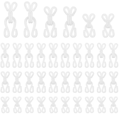 Xelsluthe Set di 36 ganci e occhielli da cucire, 2,2/2,8/3,5 cm, ganci bianchi per pantaloni in metallo, ganci e occhielli, chiusura a gancio per vestiti, reggiseno, gancio di ricambio per giacche