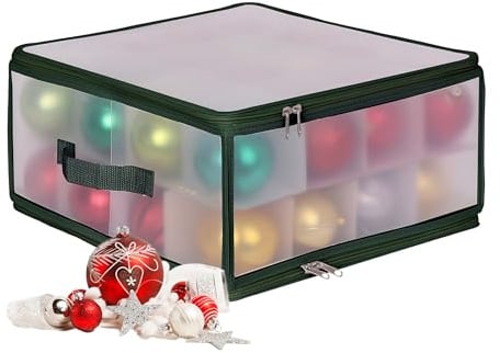 Relaxdays Weihnachtskugel Aufbewahrungsbox, für Christbaumschmuck, Kunststoff, Pappe, Kugelbox, Größenwahl, Farbwahl