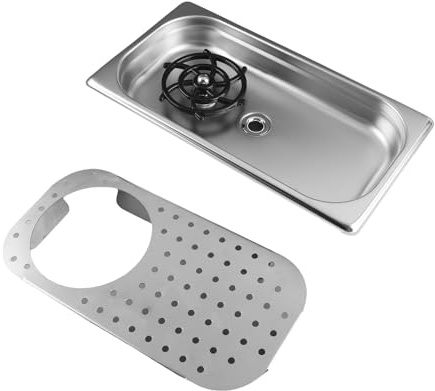 Asixxsix Sciacquatrice per Brocche, Sciacquatrice a Spruzzo Automatica in Acciaio Inossidabile Ad Alta Pressione a 360°, Lavabicchieri da Bar con Vassoio Raccogligocce e Tubo dell'acqua per la