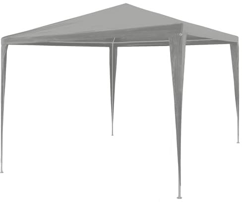 vidaXL Partyzelt Hellgrau 300 x 300 x 255 cm PE und Stahl, Gartenpavillon, rechteckig, modern, wasserabweisend, UV-beständig, Robustes Partyzelt für Outdoor-Events