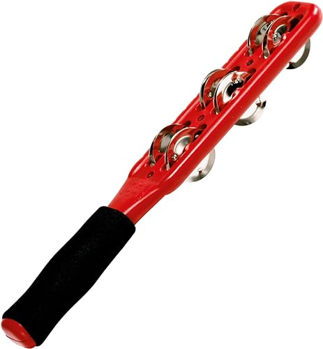 Meinl Percussion JG1R ABS Plastic Jingle Stick With Steel Jingles, Red