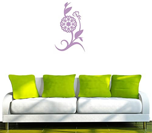 PEMA Wandtattoo Wandsticker Wandaufkleber Aufkleber f271 sehr schöne Blumen Ranken Pflanzen 160x97 cm - Flieder - Dekoration Küche Bad Büro Hotel