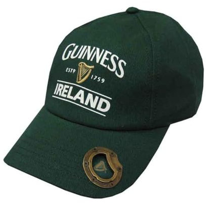 Guinness Casquette de Baseball avec décapsuleur intégré – Bouteille Green Harp, Vert, Taille Unique