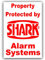 Platinum Place PORTRAIT-Burglar Alarm Bell Box Security Warning Sticker-RED onto WHITE-Shark Burgular Self Adhesive Vinyl Sign