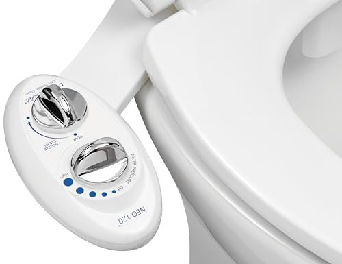 Luxe Bidet Neo 120 – Self Buse de nettoyage – Eau Douce non électrique mécanique Bidet WC Attachment (Blanc et blanc)
