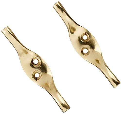 Merriway BH01551 Kleine Klammerhaken Messing (Packung à 2)