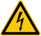 LEMAX® Warnschild, Warnung vor elektrischer Spannung W012 (Blitzpfeil) DIN EN ISO 7010 Alu geprägt gelb/schwarz, 200mm