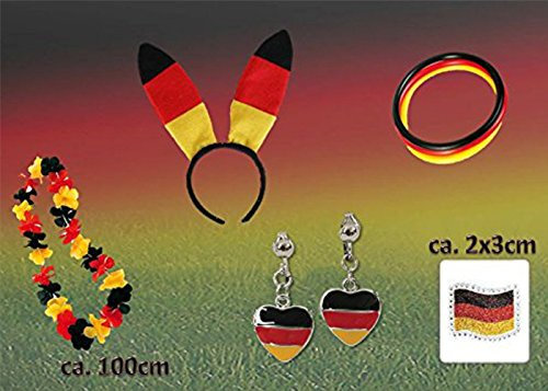 KarnevalsTeufel.de Fan Set, 5-TLG. Deutschland, EM, WM, Fußballparty, Germany, Fanartikel