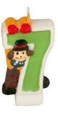 Zahlenkerze 8 cm 7 mit Clown Geburtstagskerzen Kindergeburtstag